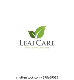 leaf care logo icon vector template