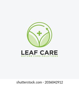 Leaf Care Logo Template. This logo design suitable for business, leaf, leaves, health, care, medical, nature, natural, etc.