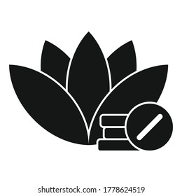 Icono de píldoras para el cuidado de la hoja. Ilustración simple de píldoras de cuidado de la hoja icono vectorial para el diseño web aislado en fondo blanco
