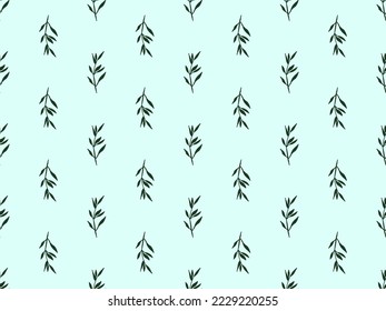 Leaf cartoon character seamless pattern on green background
