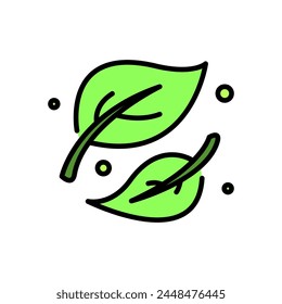 icono de dibujos animados de hoja, fondo aislado