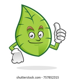 Leaf character design or leaf mascot, perfect for logo, web and print illustration
