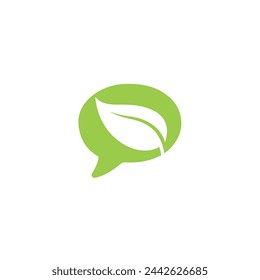 Leaf Chat Simple Logo Templates