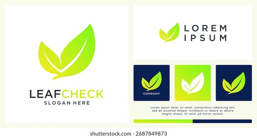 Plantilla de diseño de logotipo de cheque de hoja
