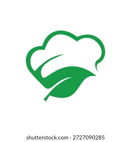 leaf and chef hat dual meaning logo	