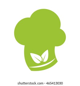 leaf chefs hat product healthy food icon. Isolated and flat illustration. Vector graphic