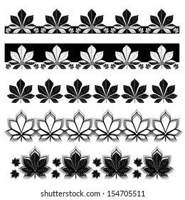 Leaf chestnut collection - vector EPS silhouette