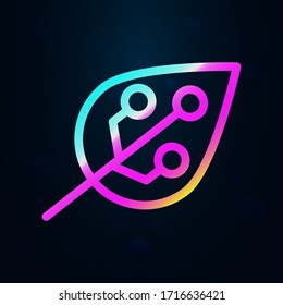 Leaf, chip nolan icon. Simple thin line, outline vector of bioengineering icons for ui and ux, website or mobile application