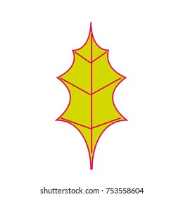 leaf christmas decoration nature element icon vector illustration