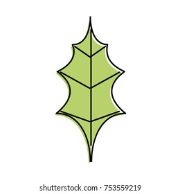 leaf christmas decoration nature element icon vector illustration