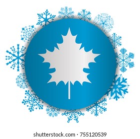 leaf christmas icon