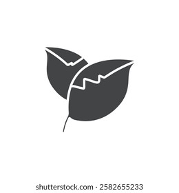 leaf cion vector symbol black and white