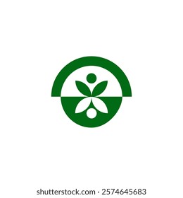 Leaf and circle combination logo design for spa, hotel, beauty, health, fashion, cosmetic, boutique, salon, yoga, therapy. Simple and modern vector design for your business brand or product.