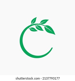 leaf circle design logo vector