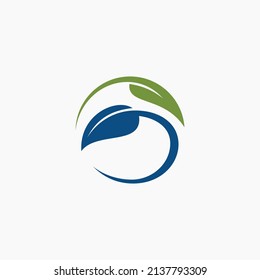 leaf circle design logo vector