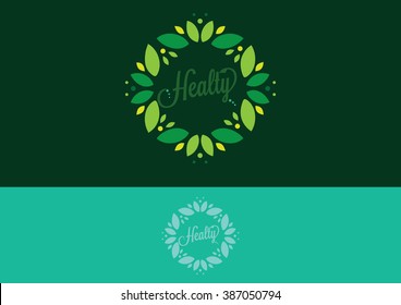 Leaf Circle Flat Logo Vector 