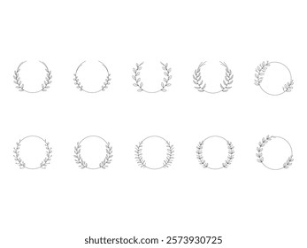 Leaf Circle Frame Element Set