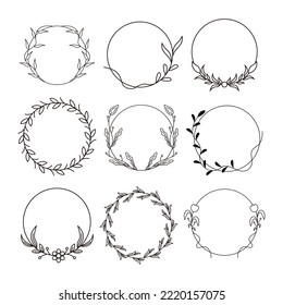 Leaf Circle Frame For Template Background