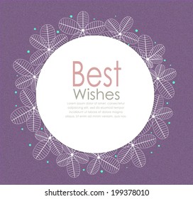leaf circle frame , tropical, Frangipani , Gift card