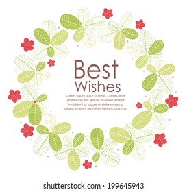 leaf circle frame , tropical, Frangipani , Gift card,christmas style