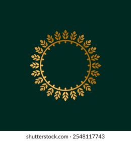leaf circle frames vector illustration. organic leaf symbol