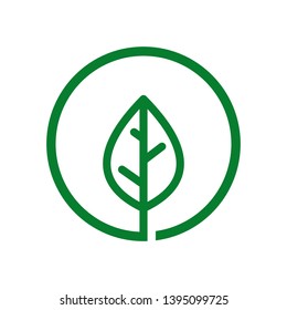 leaf circle icon. vector illustration