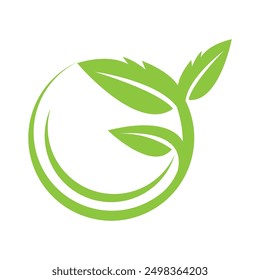 leaf circle icon vector illustration design template