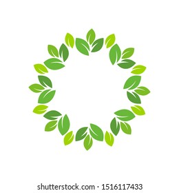 leaf circle leaves isolated on white backgrond