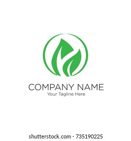 leaf circle logo design