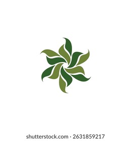 Leaf Circle Logo Design. Organic Leaf Icon