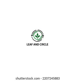 leaf and circle Logo Design Template