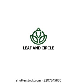 leaf and circle Logo Design Template