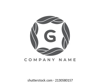 Leaf Circle Logo icon symbol with Letter G. Vector logo template