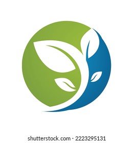 leaf circle logo icon template 2