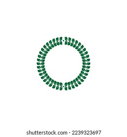 Vector de imagen del logotipo de círculo de hoja