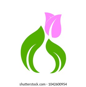 leaf circle logo for organic symbol or sign environment industry