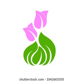 leaf circle logo for organic symbol or sign environment industry