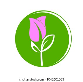 leaf circle logo for organic symbol or sign environment industry