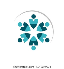 leaf circle logo or sign for environment factory or industry