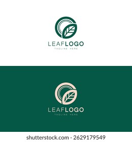 Leaf circle logo Vector, Logo of green leaf ecology nature element vector icon