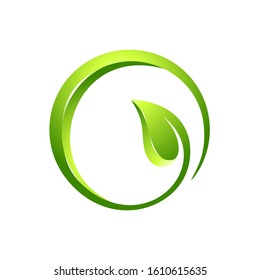 leaf circle modern colorful vector logo template