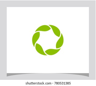 Leaf. circle. organic. abstract letter icon logo design vector eps 10