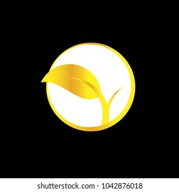 leaf circle sign for logo environment and agriculture corporation or industry