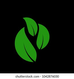 leaf circle sign for logo environment and agriculture corporation or industry