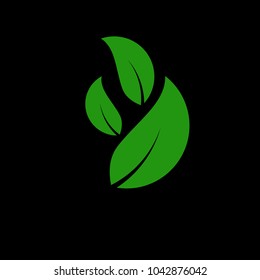 leaf circle sign for logo environment and agriculture corporation or industry