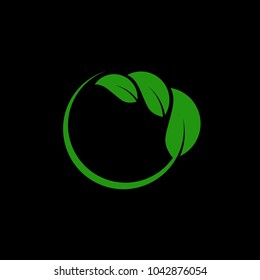 leaf circle sign for logo environment and agriculture corporation or industry