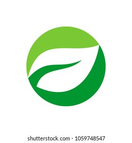 leaf in the circle symbol. icon. vector logo. eps 10.