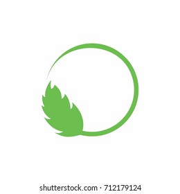 leaf in circle symbol vector