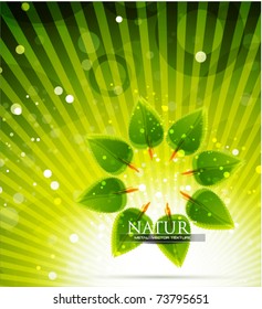 leaf circle vector background. Green nature background