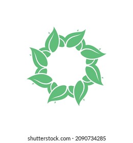 leaf circle vector design template illustration